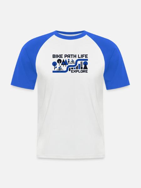 Epische Bike Path Radtour Landschaft - Männer Baseball-T-Shirt - Weiß/Royalblau