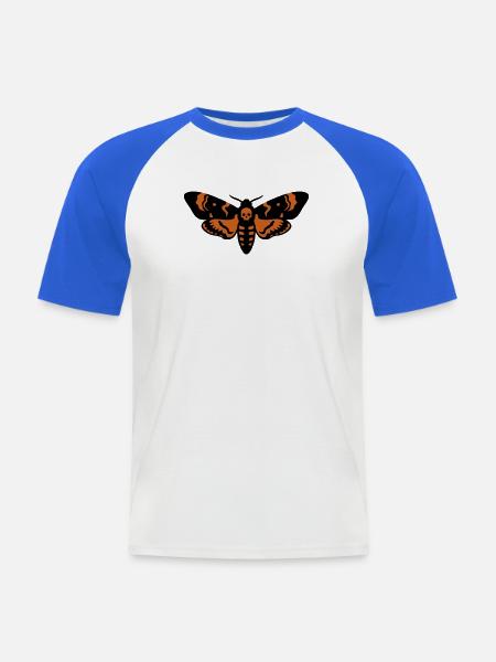 Totenkopfschwaermer Motte Logo - Männer Baseball-T-Shirt - Weiß/Royalblau