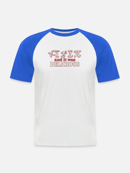 Mathemenü mit Pi und Summenzeichen - Männer Baseball-T-Shirt - Weiß/Royalblau