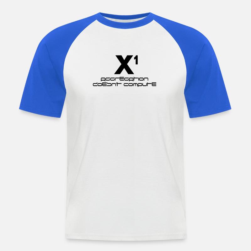 X hoch eins – aggregation doesn't compute - Männer Baseball-T-Shirt - Weiß/Royalblau
