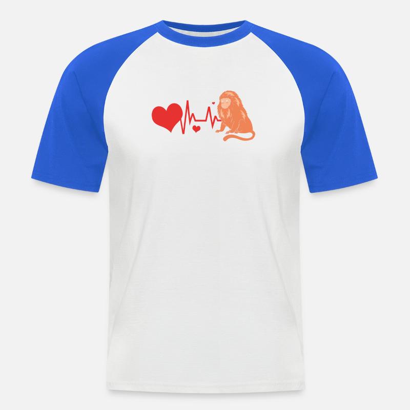 Tamarin Monkey Monkey Monkey Monkey Face - Men's Baseball T-Shirt - white/royal blue