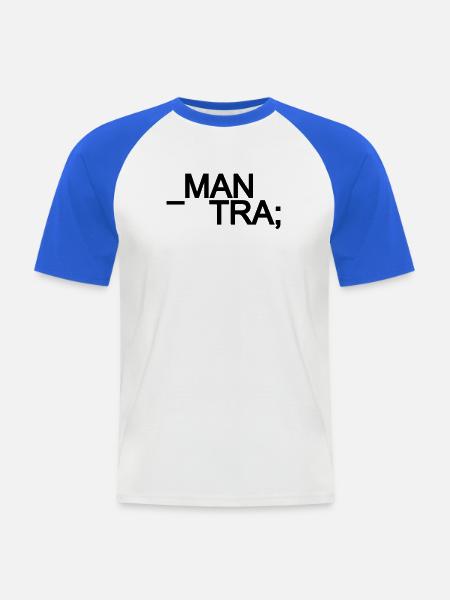 MANTRA Printstream CS2 - Männer Baseball-T-Shirt - Weiß/Royalblau