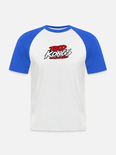 Red Kongs Fetter Pinseltext - Männer Baseball-T-Shirt - Weiß/Royalblau