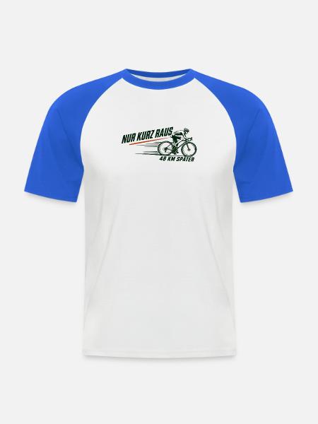 Nur kurz raus Rennrad - Männer Baseball-T-Shirt - Weiß/Royalblau