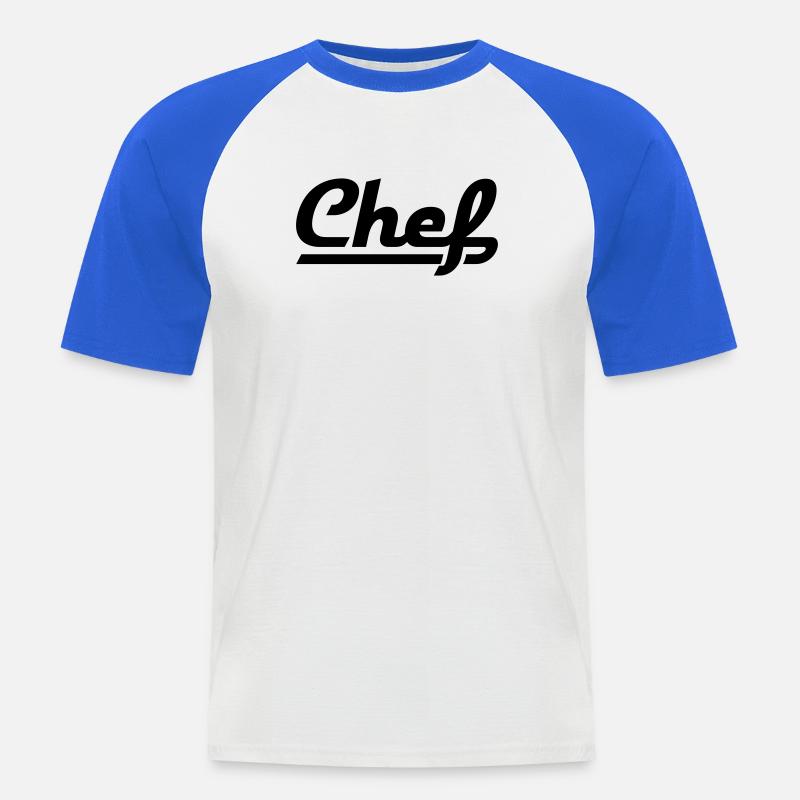 Chef - Männer Baseball-T-Shirt - Weiß/Royalblau