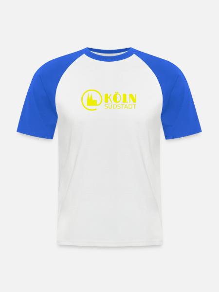 Köln Südstadt - Männer Baseball-T-Shirt - Weiß/Royalblau