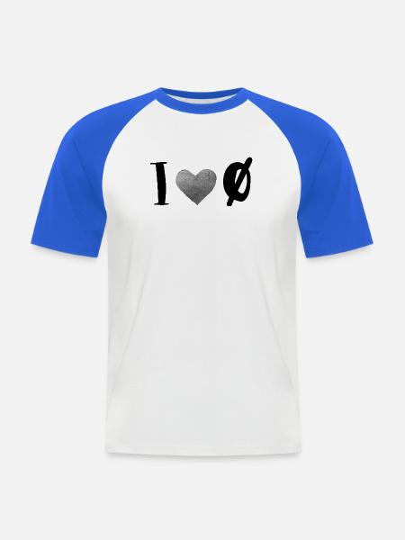 Grau strukturiertes Steinherz - Männer Baseball-T-Shirt - Weiß/Royalblau