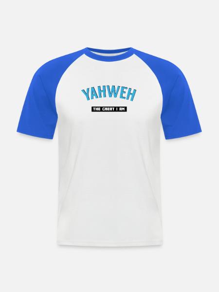 Spirituelles Jahwe-Grafikdesign - Männer Baseball-T-Shirt - Weiß/Royalblau