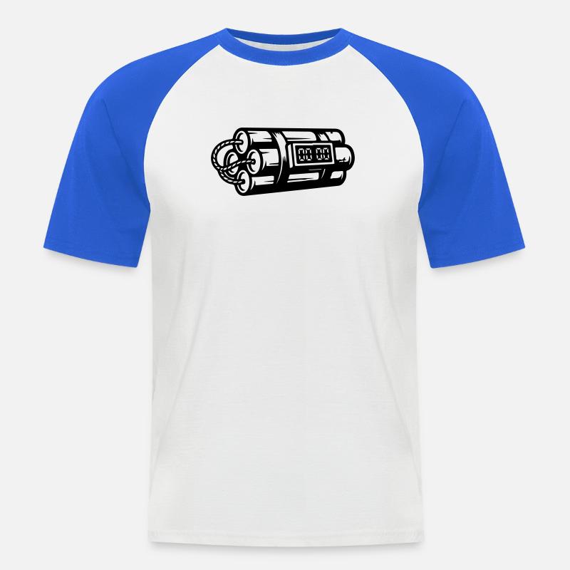 Zeitbombe Sprengstoff Dynamit - Männer Baseball-T-Shirt - Weiß/Royalblau