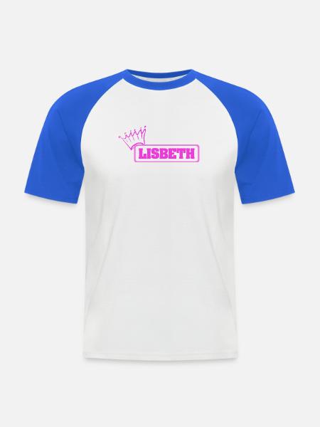 Lisbeth - T-shirt baseball manches courtes Homme - blanc/bleu royal