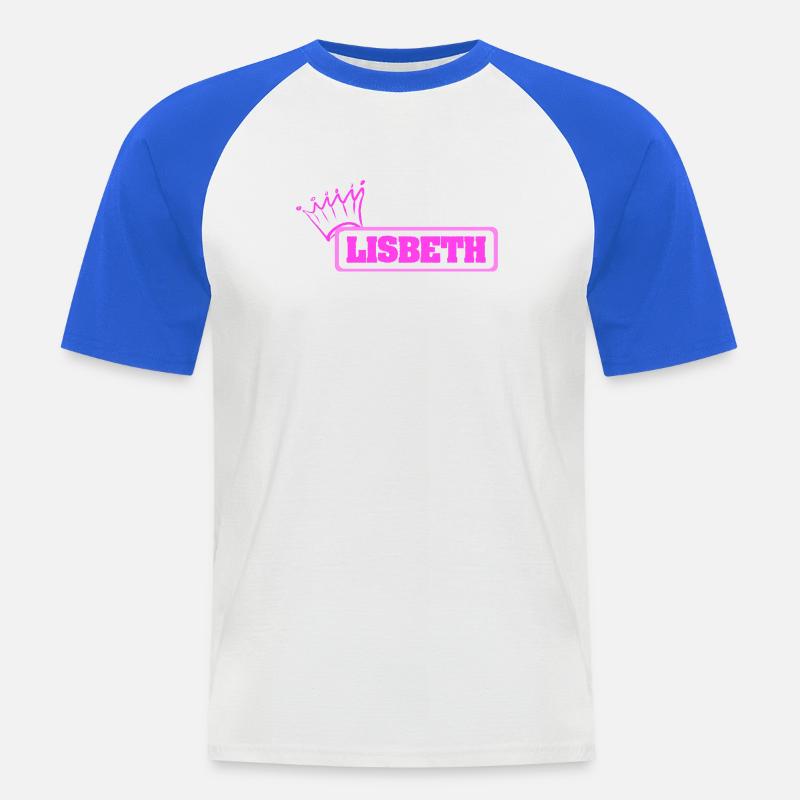 Lisbeth - Männer Baseball-T-Shirt - Weiß/Royalblau