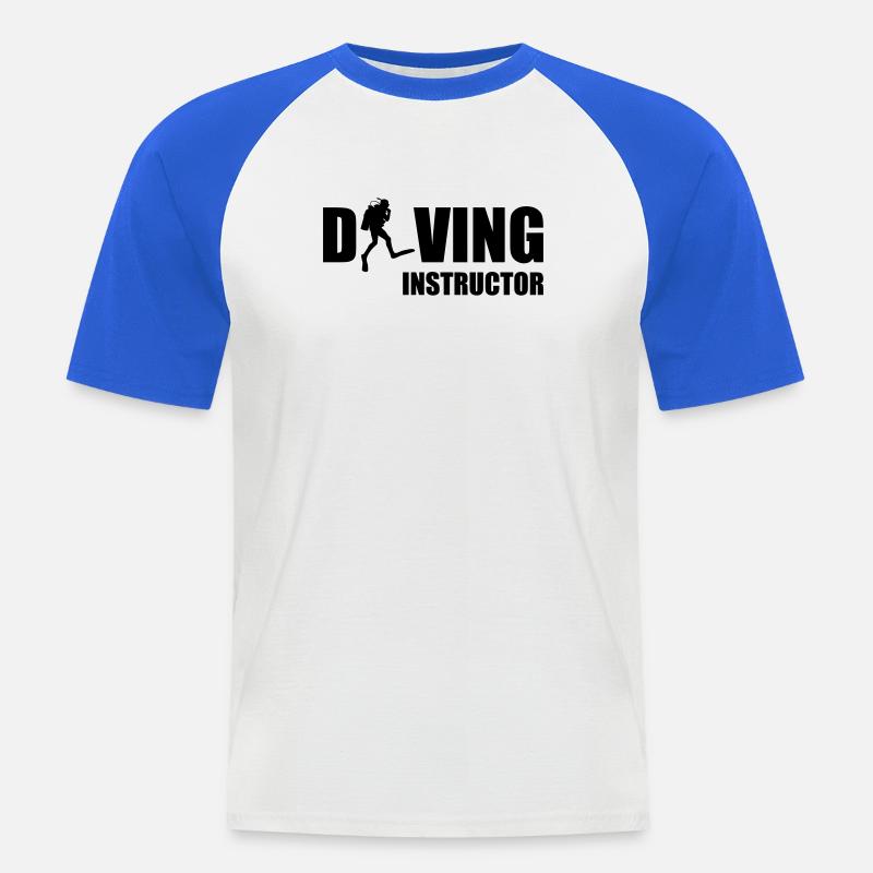 Diving Instructor - Männer Baseball-T-Shirt - Weiß/Royalblau