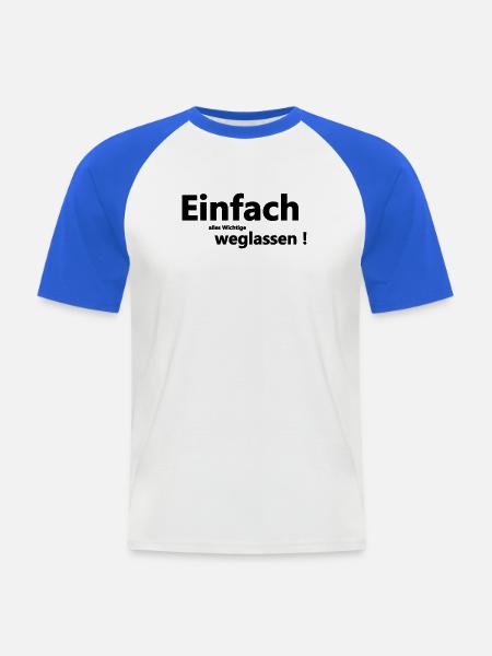 Einfach weglassen - Männer Baseball-T-Shirt - Weiß/Royalblau