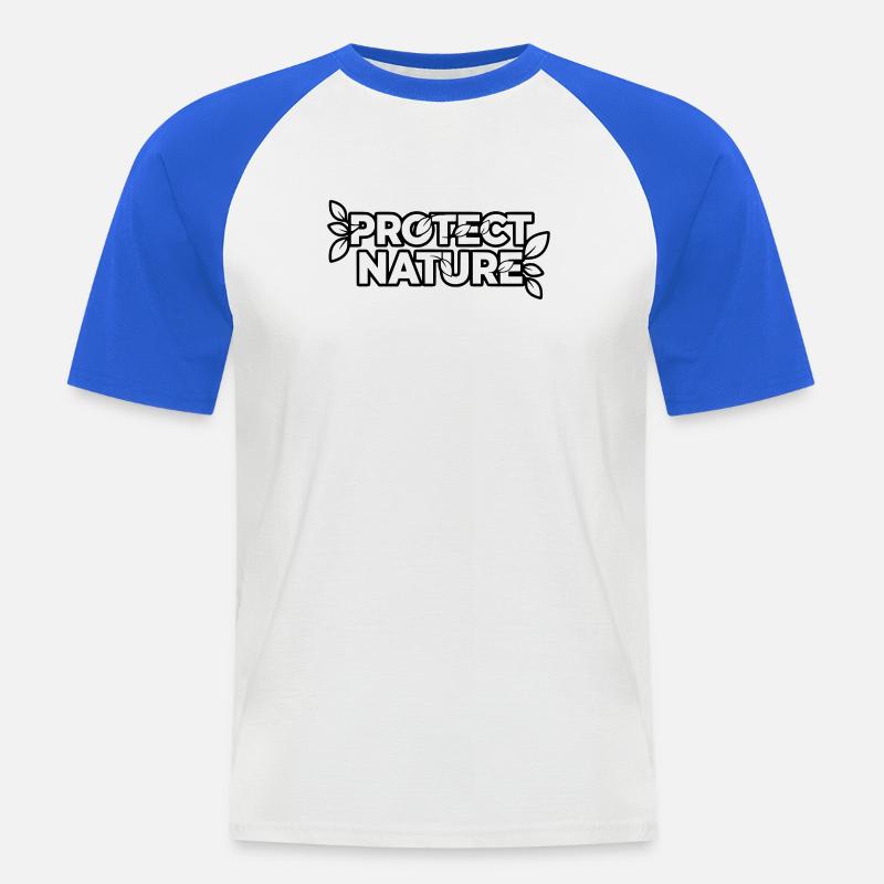 Protect Nature | Umweltschutz Statement Vektor - Männer Baseball-T-Shirt - Weiß/Royalblau