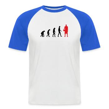 Basket Ball Evolution / Basketball  - T-shirt baseball manches courtes Homme - blanc/bleu royal - Devant