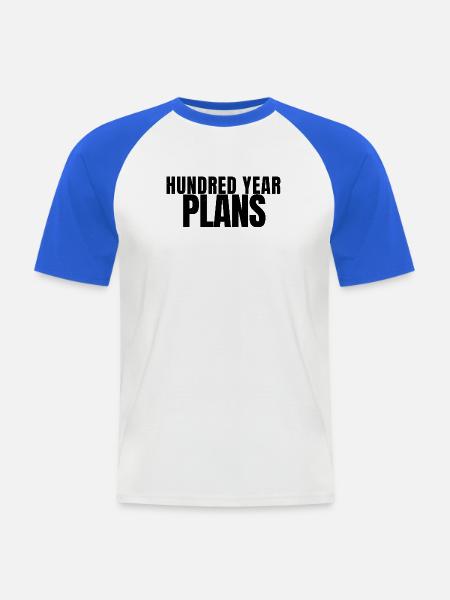 Schildkroete - Hundred Year Plans - Reptilien - Männer Baseball-T-Shirt - Weiß/Royalblau