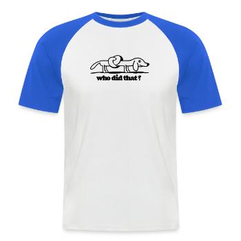 silly dog - Männer Baseball-T-Shirt - Weiß/Royalblau - Vorne