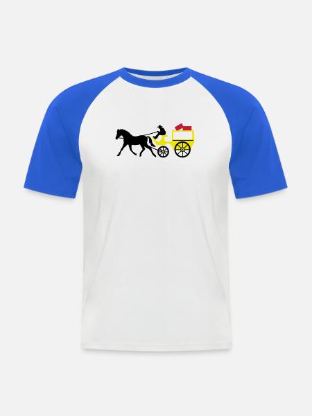 carriage - Men's Baseball T-Shirt - white/royal blue