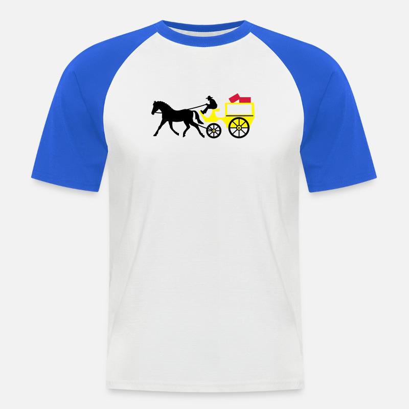 postkutsche post transport - Männer Baseball-T-Shirt - Weiß/Royalblau
