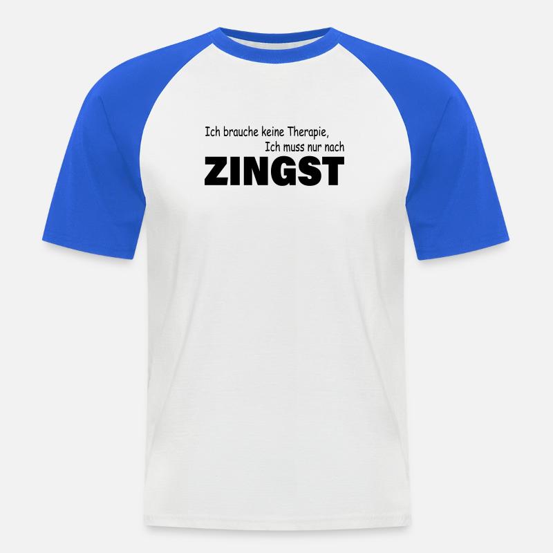 Terapi Zingst - Kortermet baseball skjorte for menn - hvit/kongeblå
