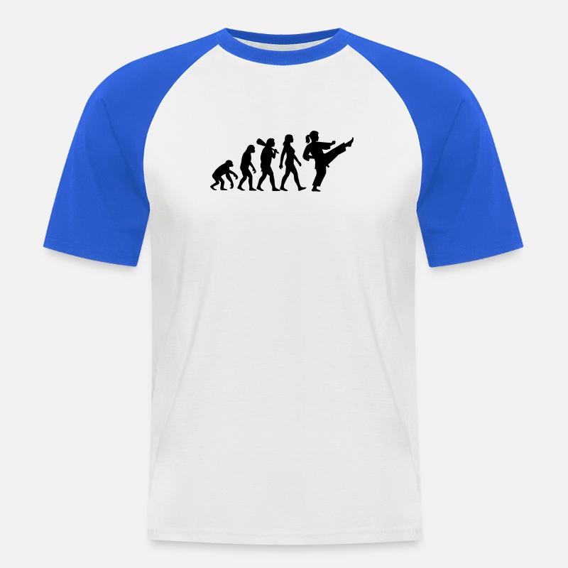Karate Evolution - Men's Baseball T-Shirt - white/royal blue