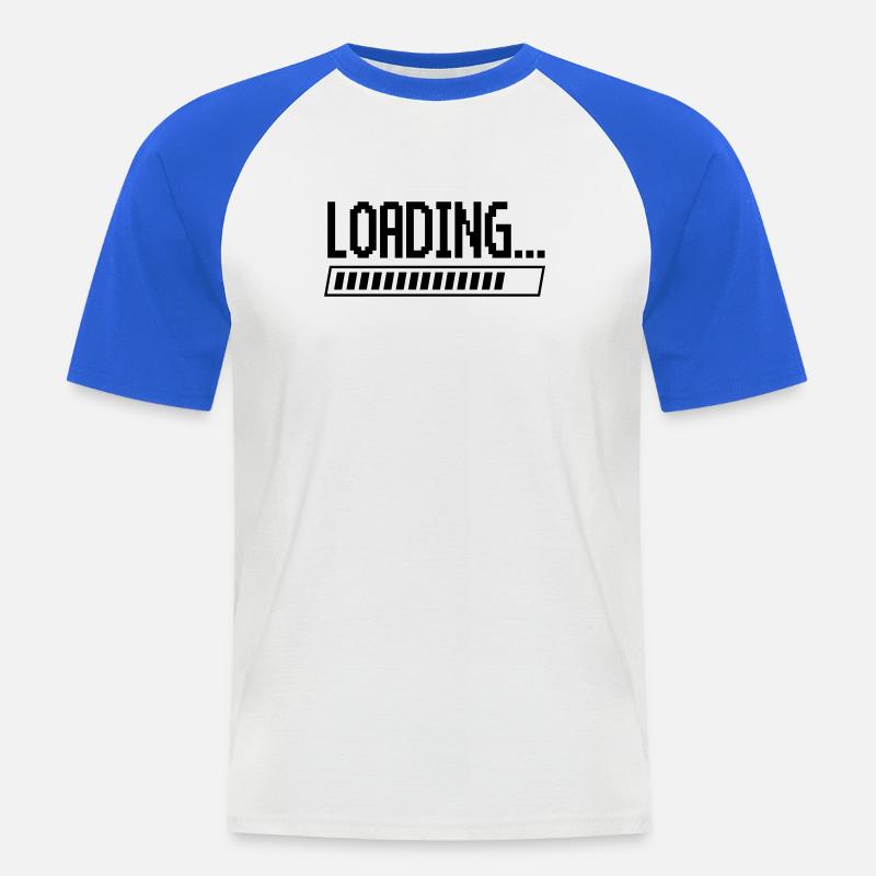 Loading - Männer Baseball-T-Shirt - Weiß/Royalblau