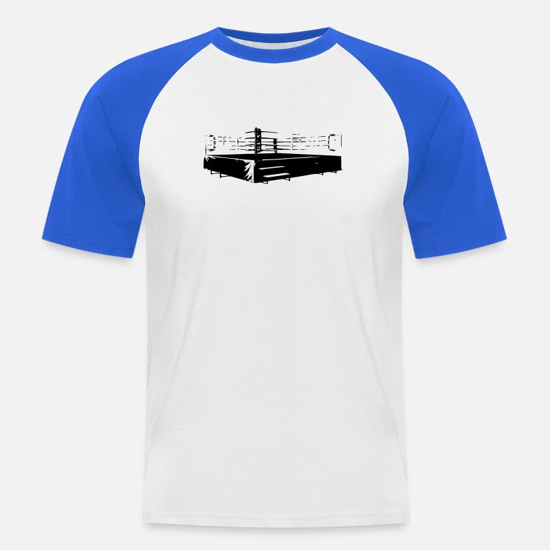 Boxring - Männer Baseball-T-Shirt - Weiß/Royalblau