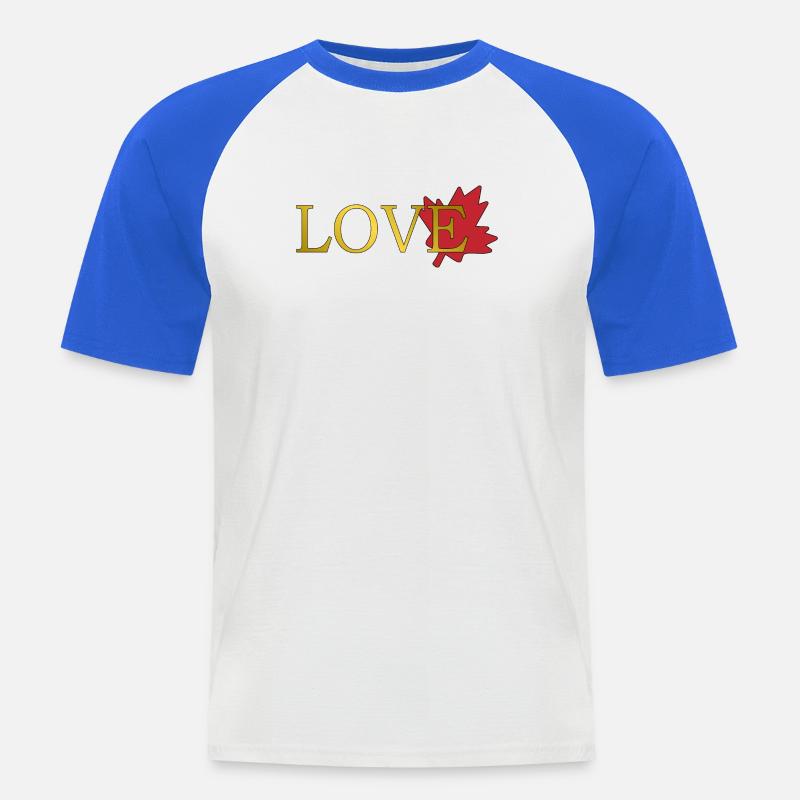Liebe Maple Leaf von Kanada - Männer Baseball-T-Shirt - Weiß/Royalblau