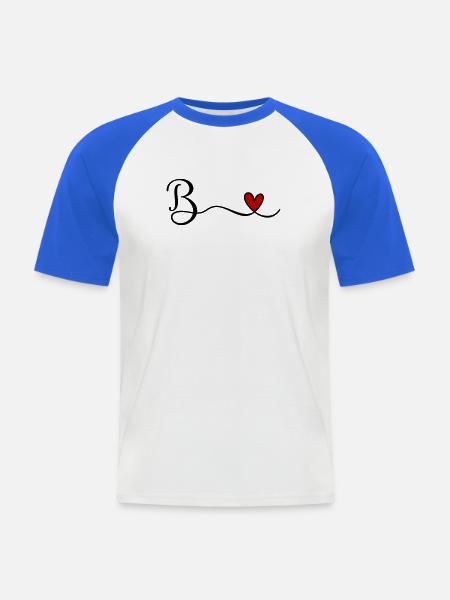 b - Men's Baseball T-Shirt - white/royal blue