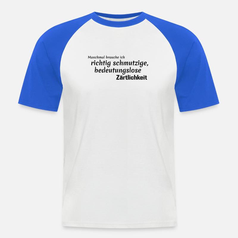 bedeutungslose Zärtlichkeit - Männer Baseball-T-Shirt - Weiß/Royalblau