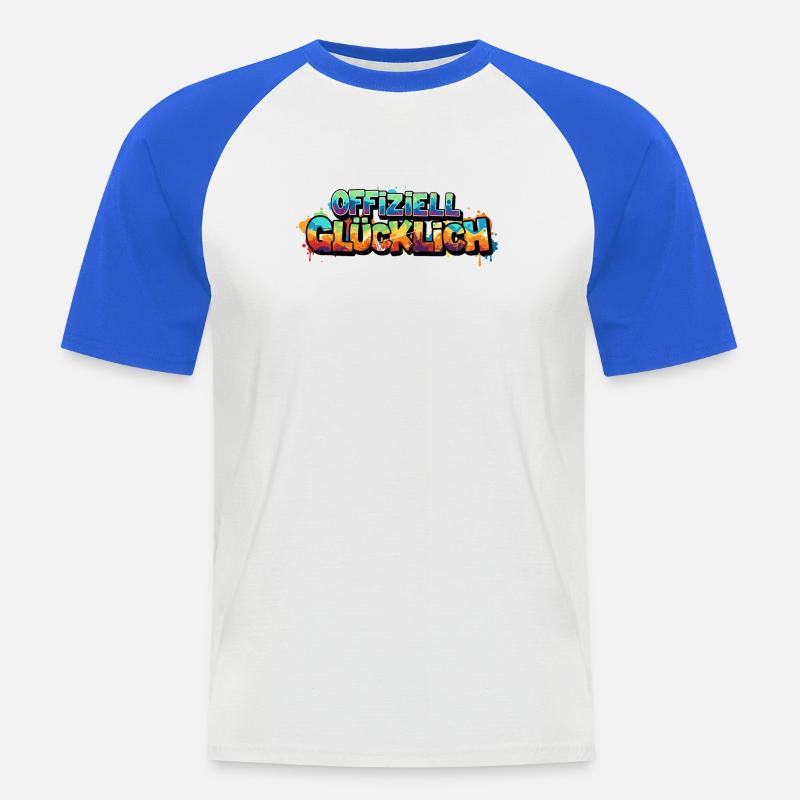 Offiziell Glücklich Version 2 - Männer Baseball-T-Shirt - Weiß/Royalblau