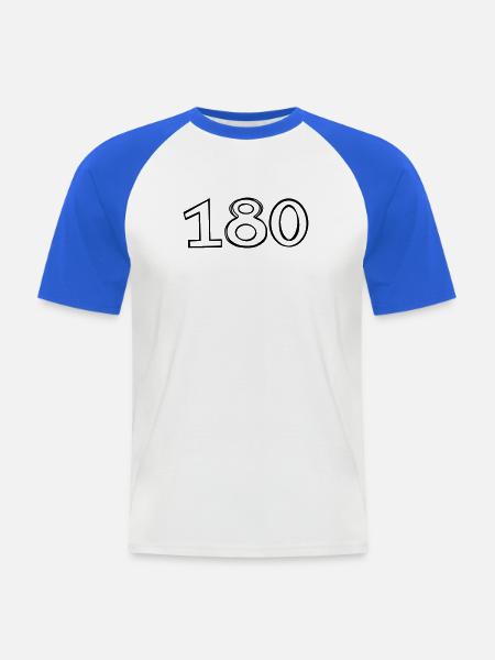Zahl 180 handgezeichnet - Männer Baseball-T-Shirt - Weiß/Royalblau