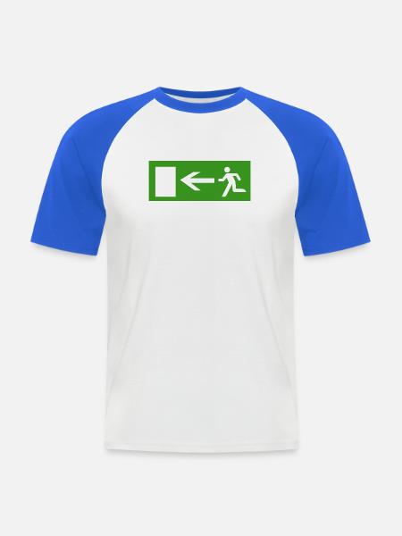 Der Abhauende - Männer Baseball-T-Shirt - Weiß/Royalblau