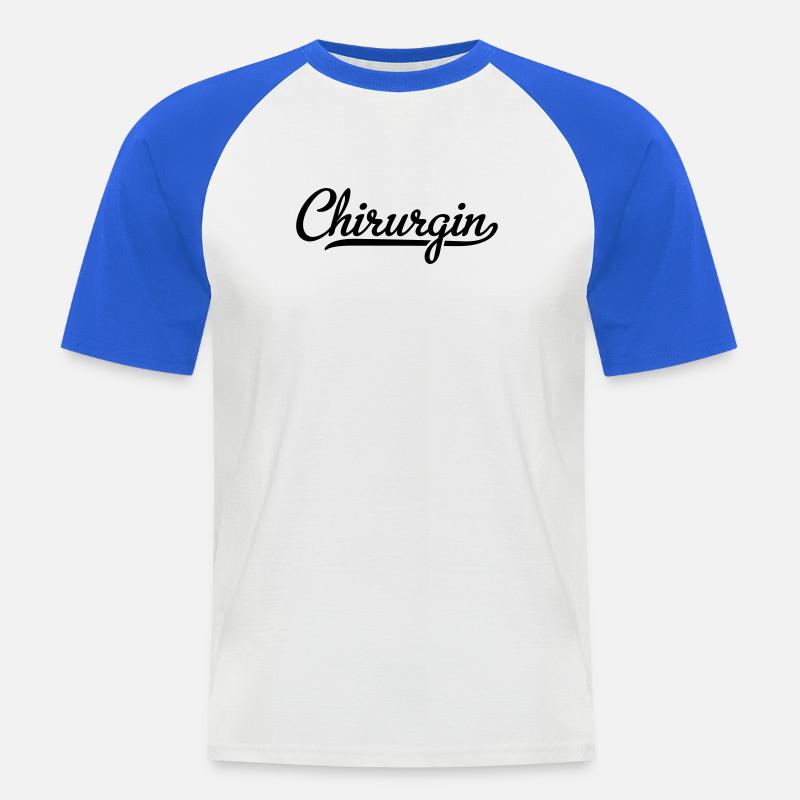 Chirurgin - Männer Baseball-T-Shirt - Weiß/Royalblau