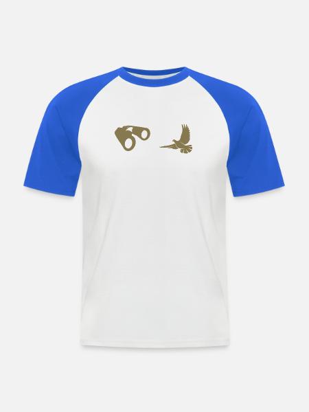 Minimalist Bird Watching Silhouette - Men's Baseball T-Shirt - white/royal blue