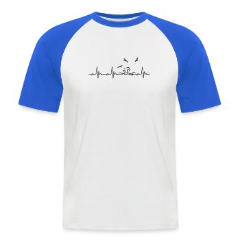Ostsee Nordsee Welle Heartbeat Frequenz Puls EKG - Männer Baseball-T-Shirt - Weiß/Royalblau - Vorne