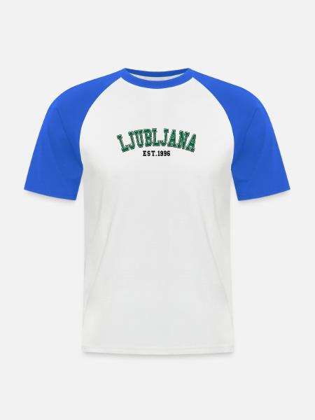 Ljubljana, gegründet 1996 - Männer Baseball-T-Shirt - Weiß/Royalblau