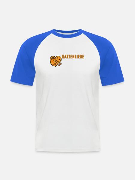 Katzenliebe für echte Katzenfans. - Männer Baseball-T-Shirt - Weiß/Royalblau