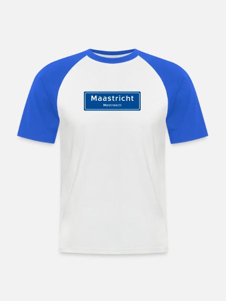 Maastricht place name sign - Men's Baseball T-Shirt - white/royal blue