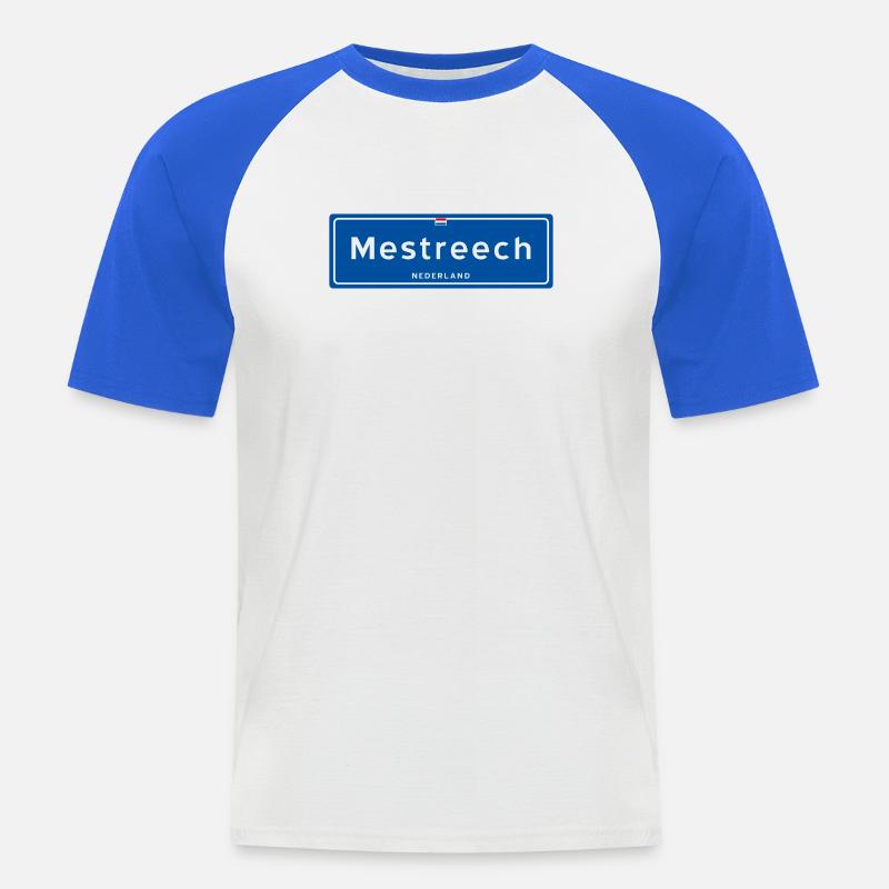 Mestreech (Maastricht) - Männer Baseball-T-Shirt - Weiß/Royalblau