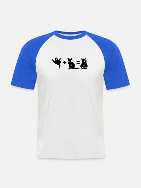 Funny Halloween Dog Ghost - Männer Baseball-T-Shirt - Weiß/Royalblau