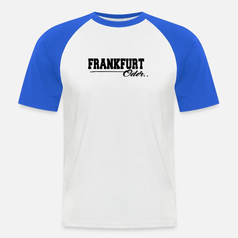 Frankfurt Oder Schriftzug - Männer Baseball-T-Shirt - Weiß/Royalblau