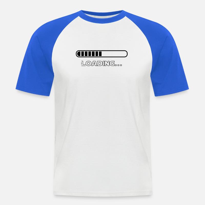 loading - Männer Baseball-T-Shirt - Weiß/Royalblau
