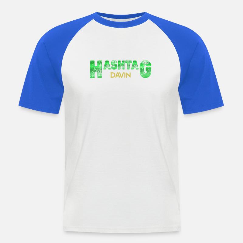 Davin Davin - Men's Baseball T-Shirt - white/royal blue