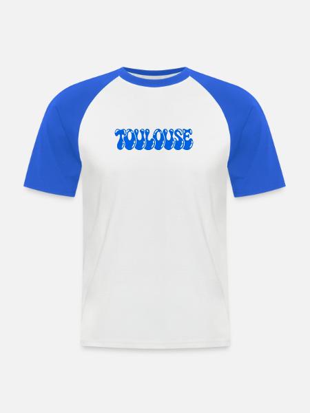 Toulouse-Blaue Himmelblase - Männer Baseball-T-Shirt - Weiß/Royalblau