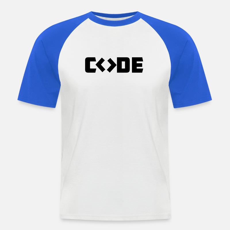 Code du programmeur - T-shirt baseball manches courtes Homme - blanc/bleu royal