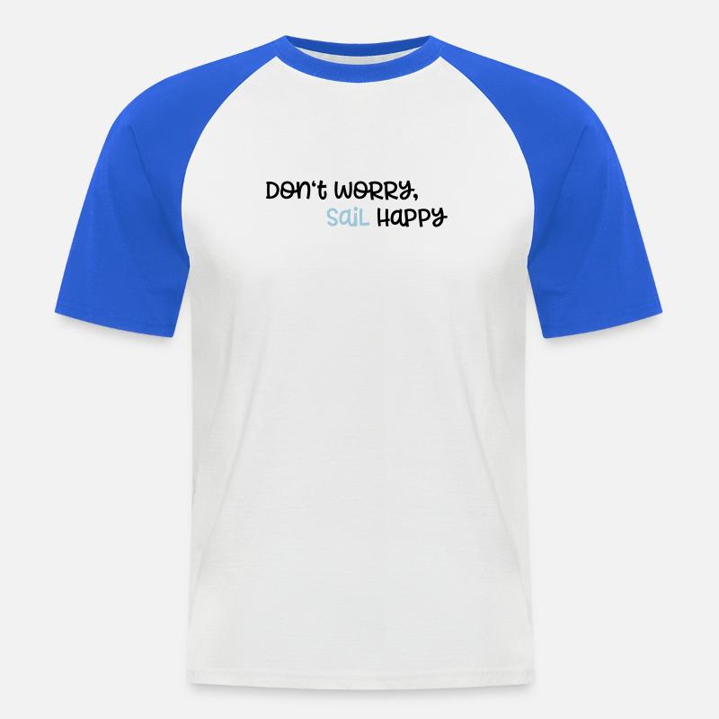 segeln - Männer Baseball-T-Shirt - Weiß/Royalblau