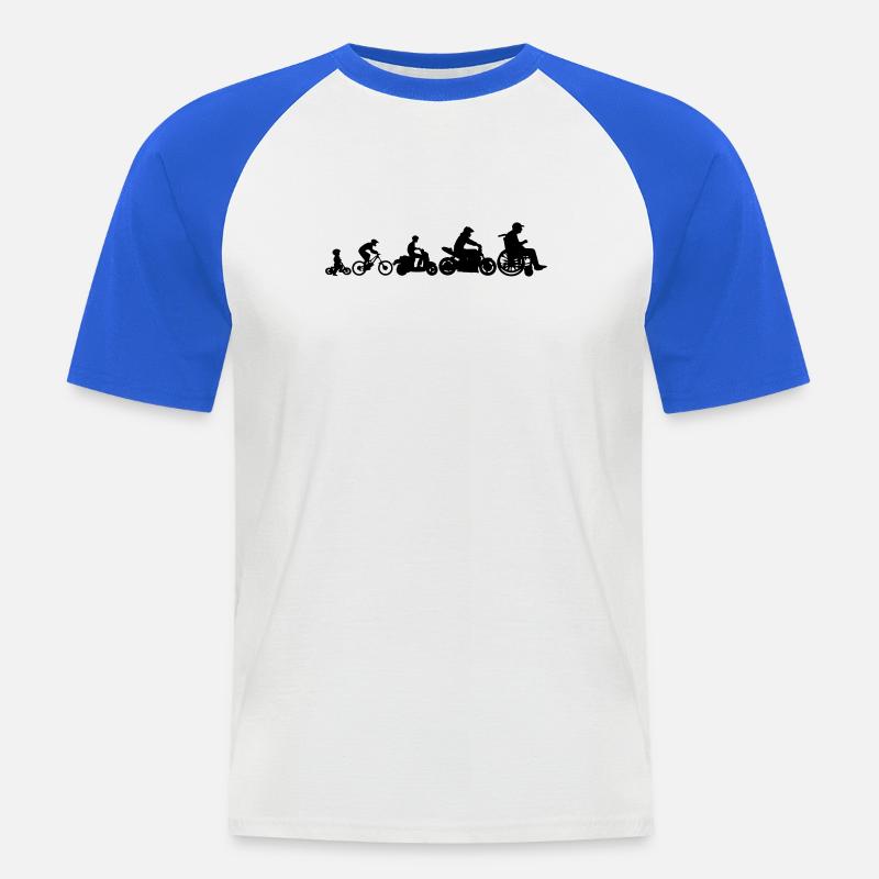 Evolution 2 Laufräder - Männer Baseball-T-Shirt - Weiß/Royalblau