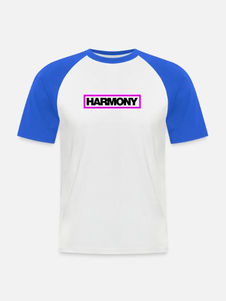 Typo HARMONY Kontur 2C - Männer Baseball-T-Shirt - Weiß/Royalblau