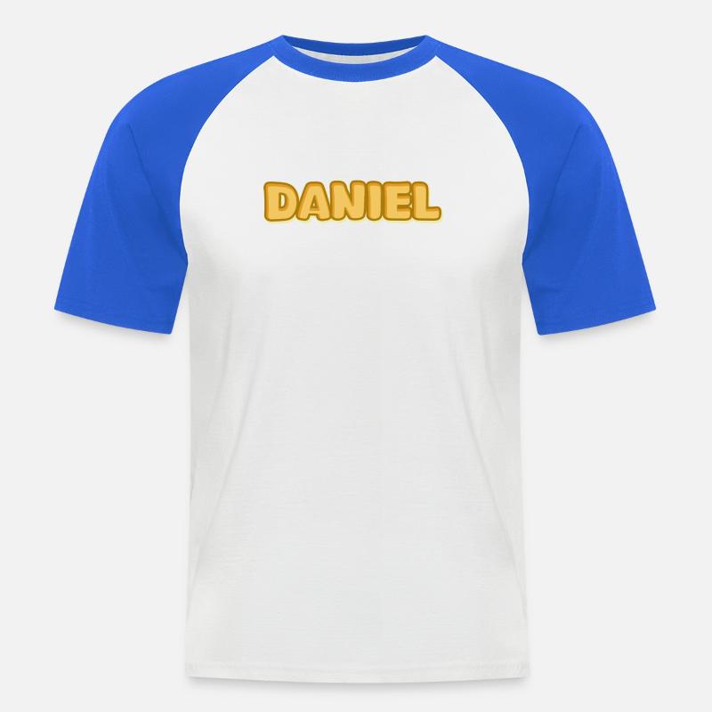 Daniel Daniel - Männer Baseball-T-Shirt - Weiß/Royalblau